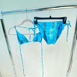 BECCA Blue Shimmer Merrmaid Bikini Set Size M/L